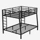 preview thumbnail 4 of 7, Black Full XL over Queen Size Metal Bunk Bed with Fence, Ladder, Space-Saving and Noise Reduced for Teens and Adults