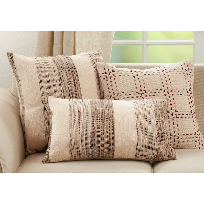 Stitched Checkered Design Throw Pillow