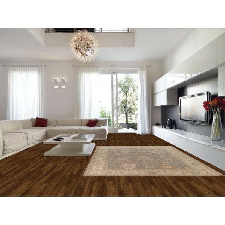 Hand Knotted Oriental 100% Wool Carpet Transitional All-Over Greys & Charcoal Oushak Area Rug - 11' 11'' X 9' 0''