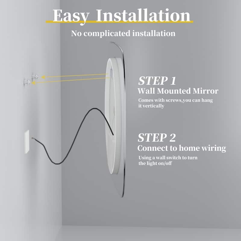Innovative LED Lighted Bathroom Mirror with Backlit Clear Glass Frame 32”x 28” - 31.50x27.56 inch