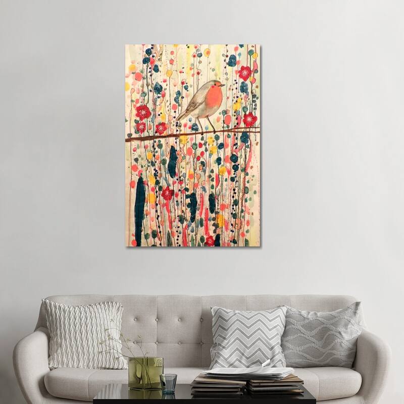 iCanvas "Je Ne Suis Pas Qu'un Oiseau" by Sylvie Demers Canvas Print - 48x32x1.5
