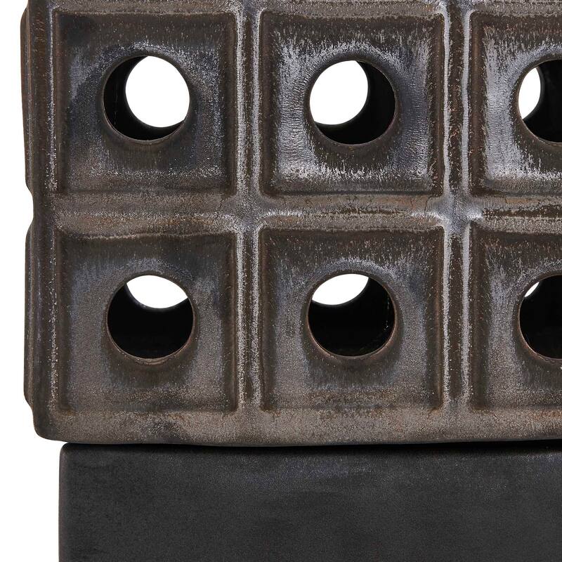 Uttermost Lattice Indoor-Outdoor Lantern Candleholder - 7.00" W x 12.00" H x 7.00" D