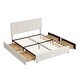 preview thumbnail 24 of 22, Modern & Simple Style Queen Size Upholstery Wood Platform Bed with Four Drawers,Adjustable Headboard