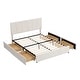 preview thumbnail 24 of 22, Queen Size Upholstery Platform Bed with Four Drawers on Two Sides,Modern Style