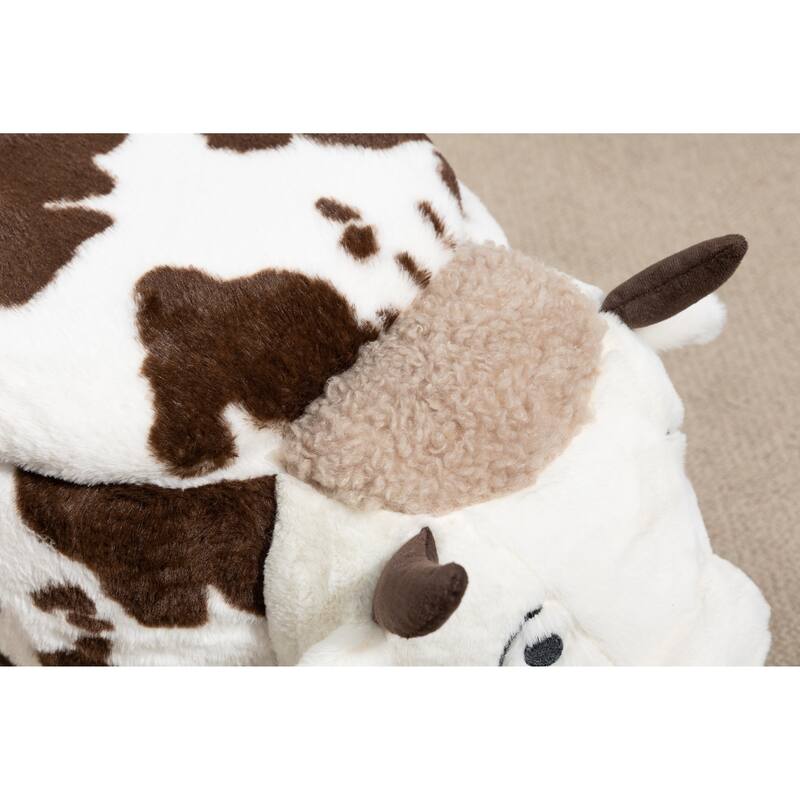 Kids Fun Happy Cow Animal Storage Ottoman Stool
