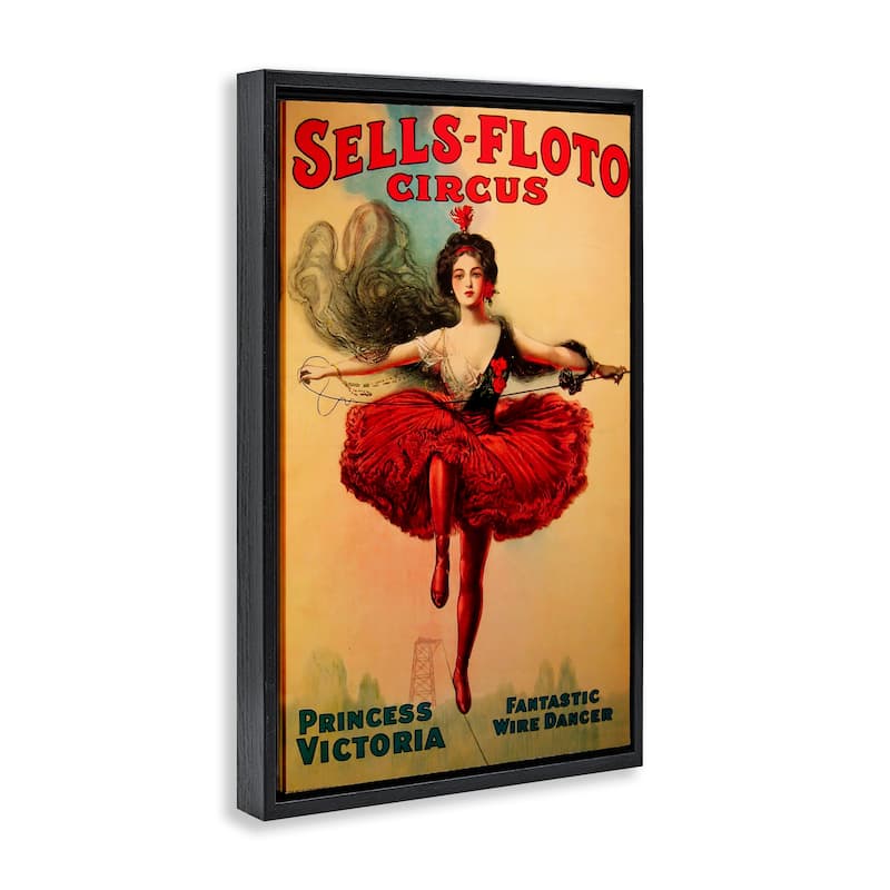 Stupell Sells-Floto Circus Vintage Poster Framed Floater Canvas Wall Art Design By Marcus Jules