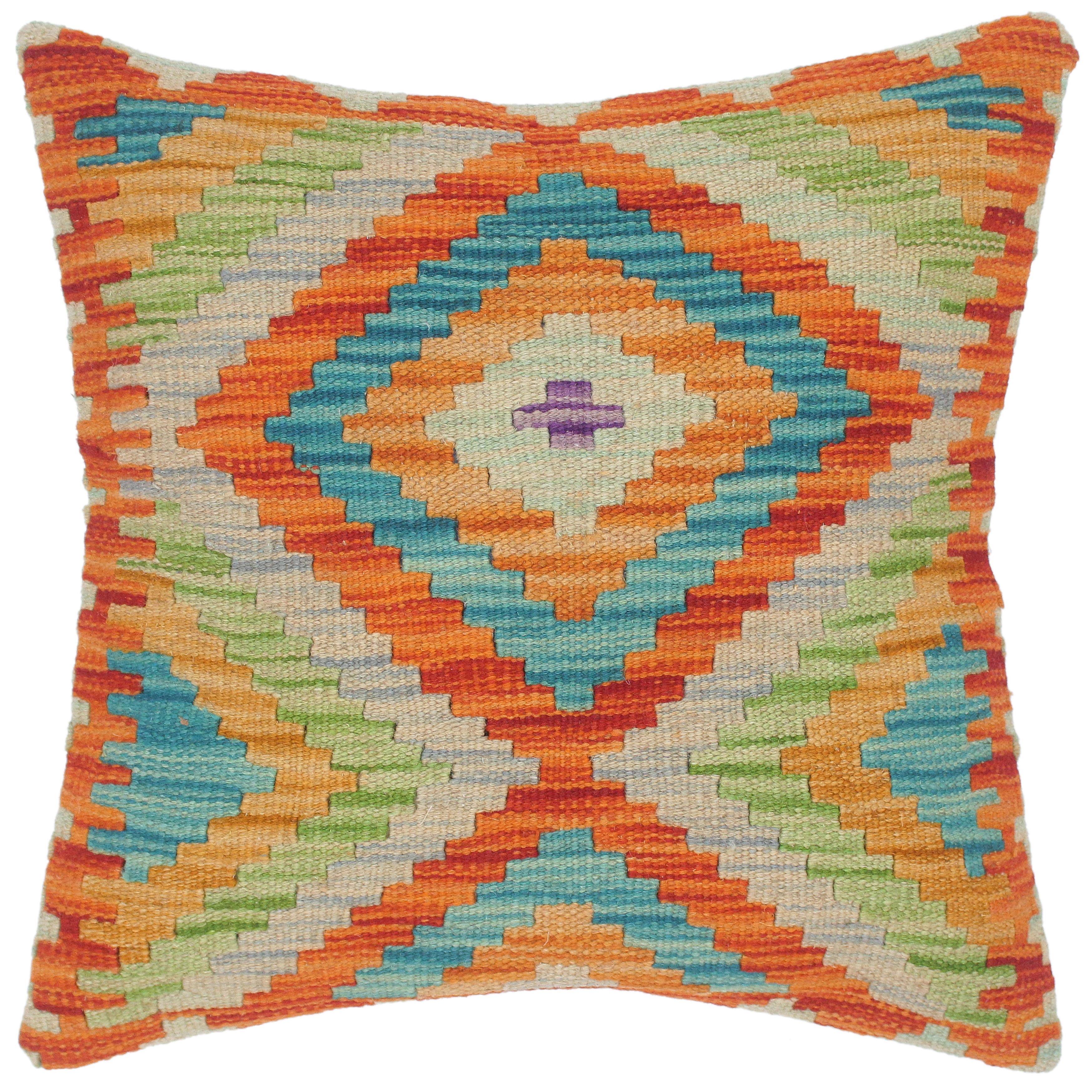Bauhaus Marquett HandWoven Turkish Kilim Throw Pillow 18 in. x 18 in. Bed Bath & Beyond