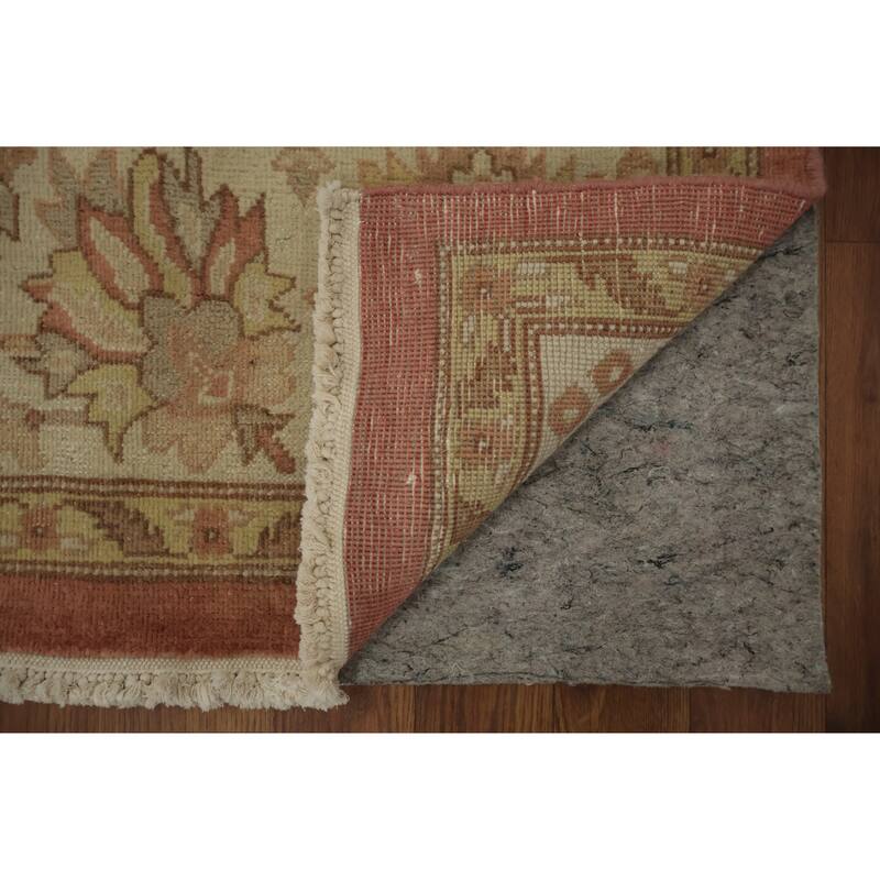 Hand Knotted Oriental 100% Wool Carpet Traditional Floral Oranges & Rust Ziegler Area Rug - 8' 2'' X 7' 9''