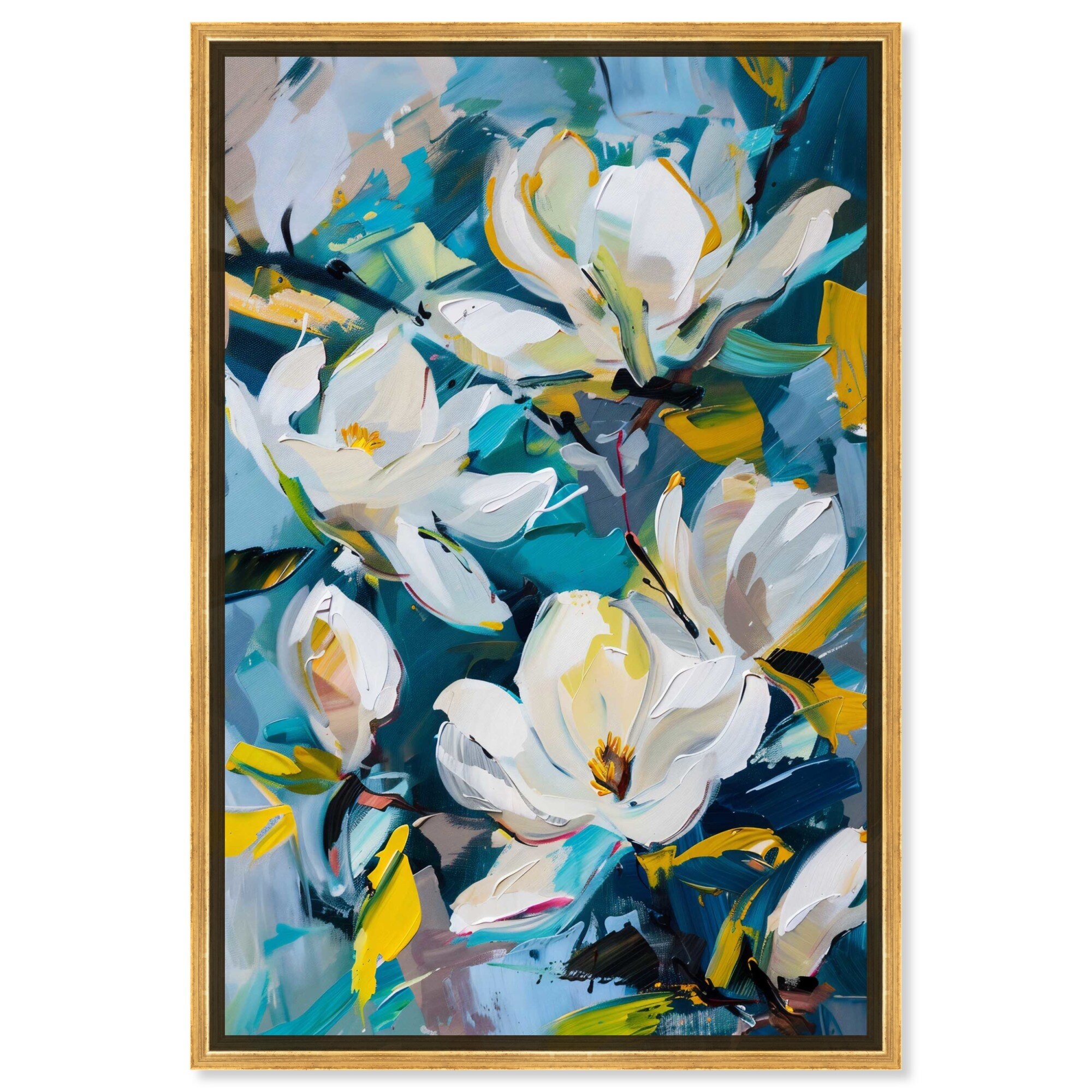 Flowers In Serenity Canvas Blue Floral Abstract Wall Art by Art Remedy