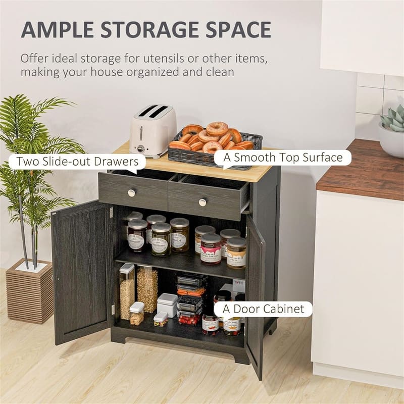 Sideboard Buffet CabinetKitchen Storage Cabinet - 15.75"D x 26.75"W x 33.5"H