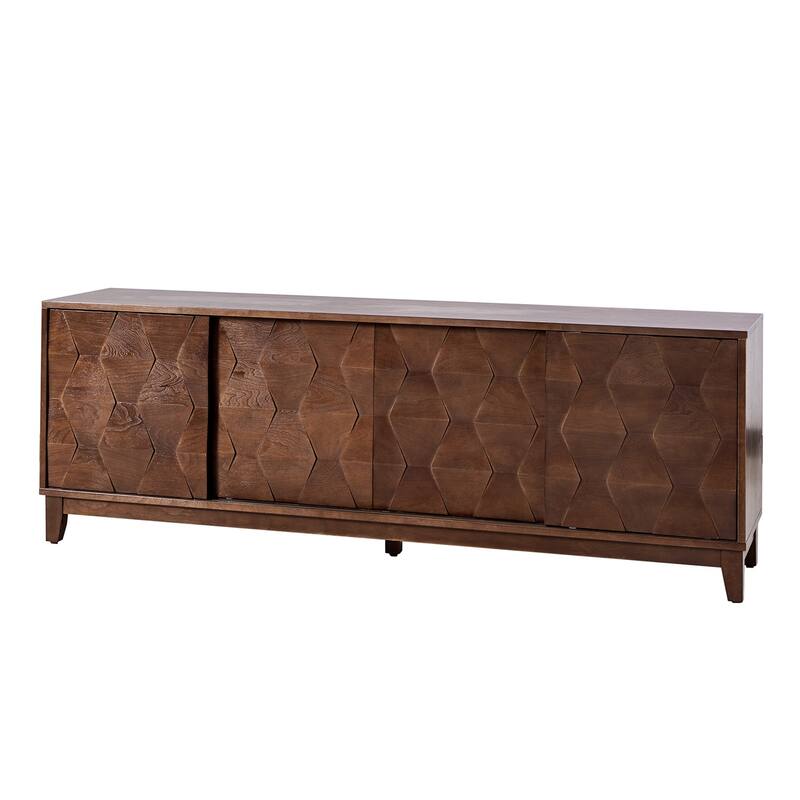 August Modern Media Console TV Stand with 2 Drawers and Sliding Doors for TVs up to 78" by HULALA HOME