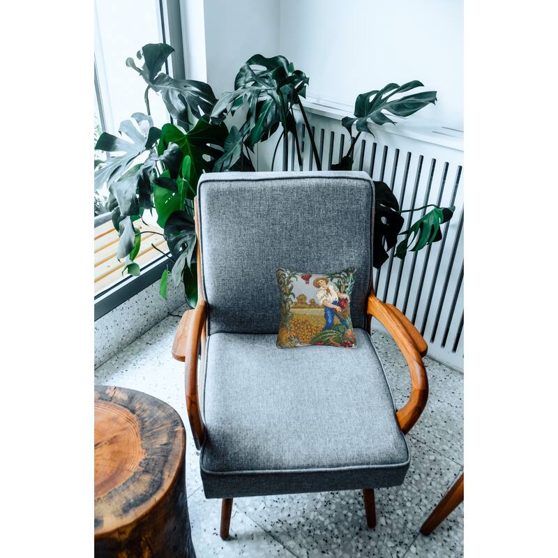 14" x 14" Boy Needlepoint Pillow