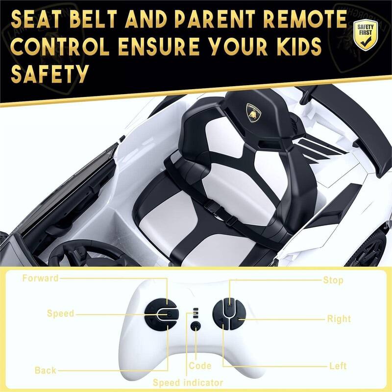 Ride on Car for Kids 12V Licensed Lamborghini Electric Vehicles Battery Powered Sports Car with Control