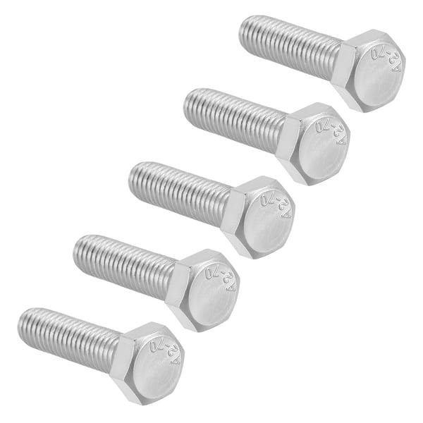 M8 Thread 30mm 304 Stainless Steel Hex Head Screws Bolts Fastener 5pcs -  Silver Tone - Bed Bath & Beyond - 26634582