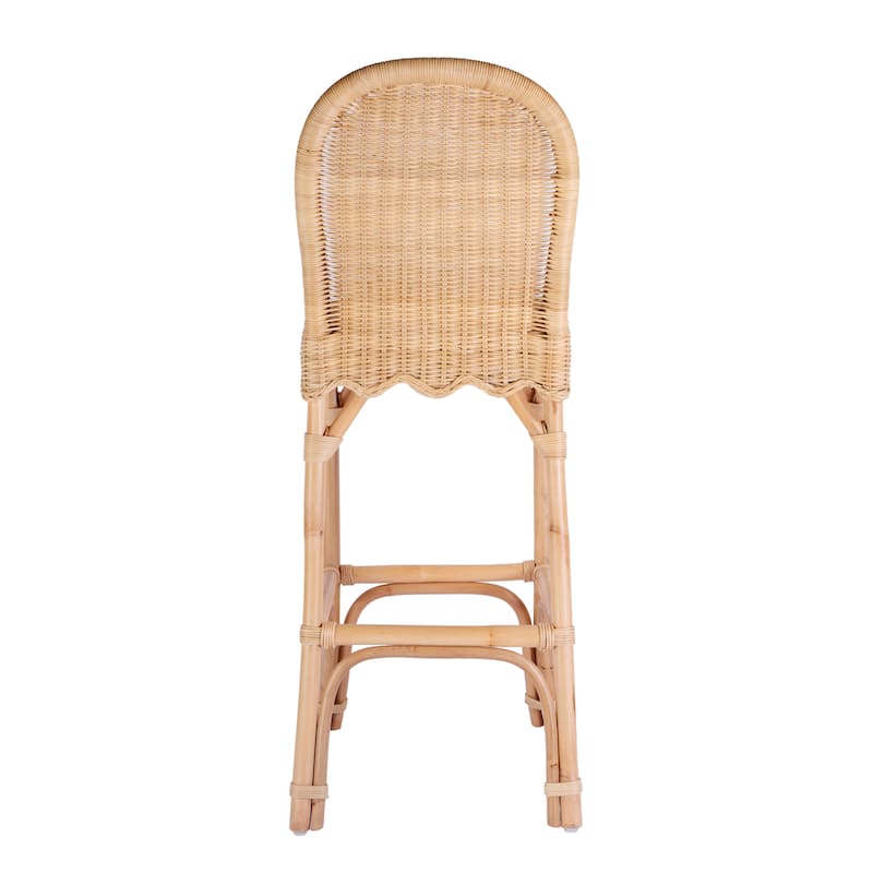 Flora Rattan 30" Scalloped Edge Bar Stool