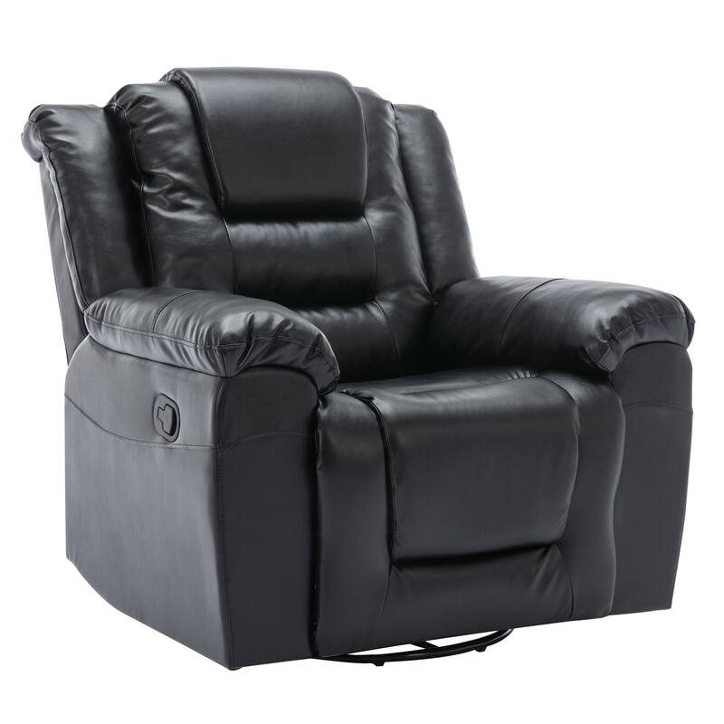 360° Swivel and Rocking Home Theater Recliner: Manual Recliner Chair with Wide Armrest