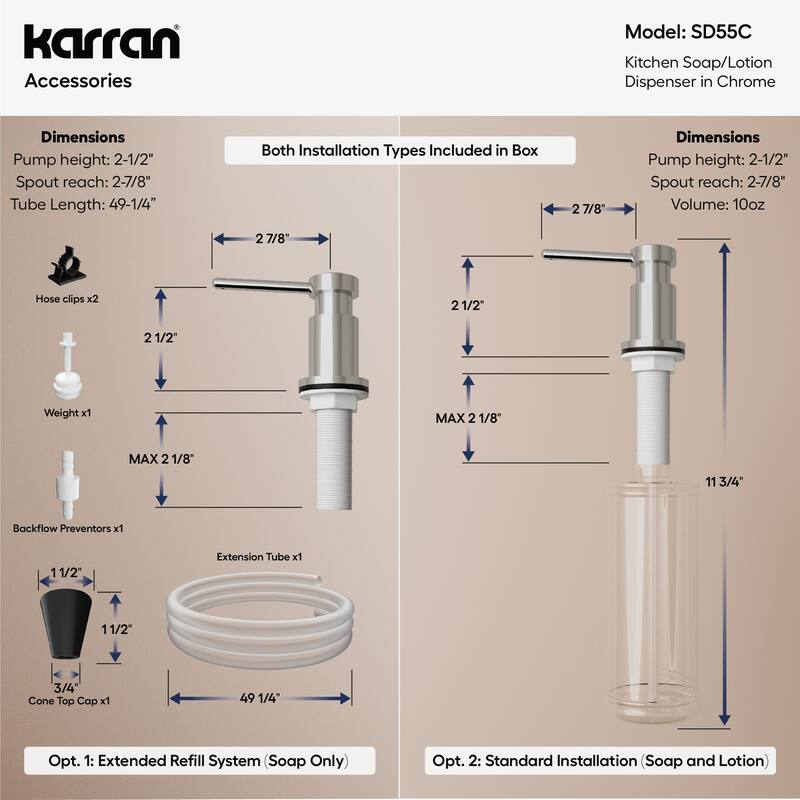 Karran SD55 Kitchen Soap/Lotion Dispenser