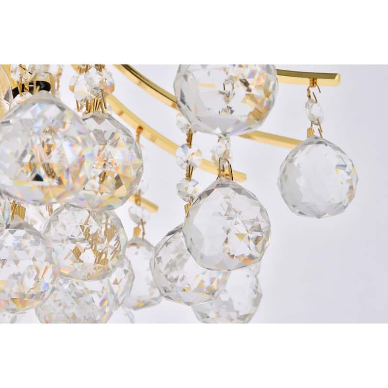 Elegant Lighting Gold 19-inch Royal-cut Crystal Clear Hanging 10-light Chandelier