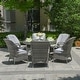 preview thumbnail 2 of 5, 7-piece Outdoor Dining Set Round Table with Chairs