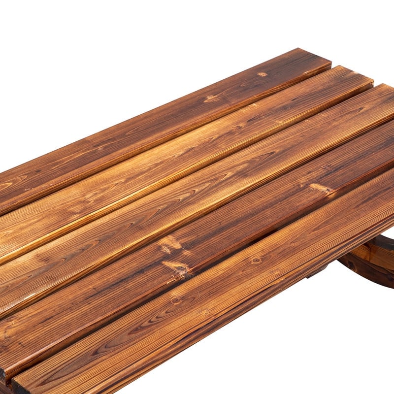 Patio Backyard Porch Garden Rustic 2-Person Wooden Wagon Wheel Bench
