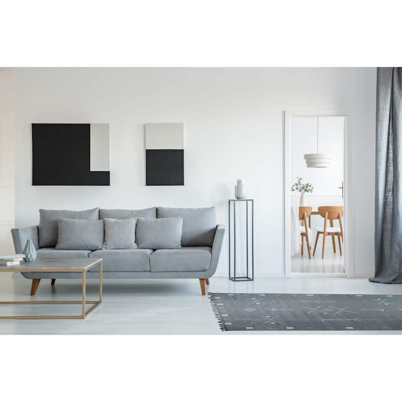 Hand-Knotted Cotton Flat Weave Rug, Grey, Stylish and Durable Area Rug for Enhancing the Comfort and Aesthetic Appeal - 4' x 6'