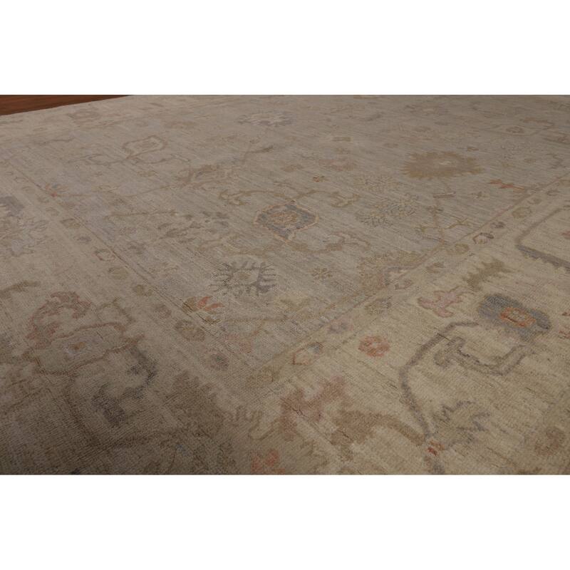 Vegetable Dye Oushak Turkish Area Rug Handmade Bedroom Wool Carpet - 8'0"x 9'10"