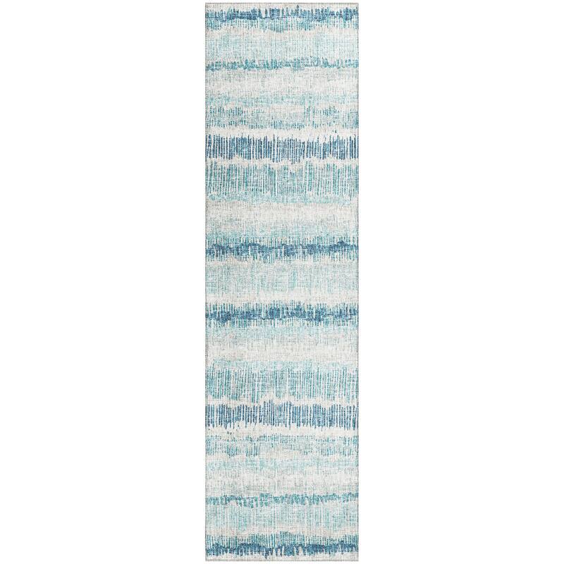Indoor/Outdoor Rylee Sketches Washable Rug New. - Blue - 2'3" x 7'6" Runner