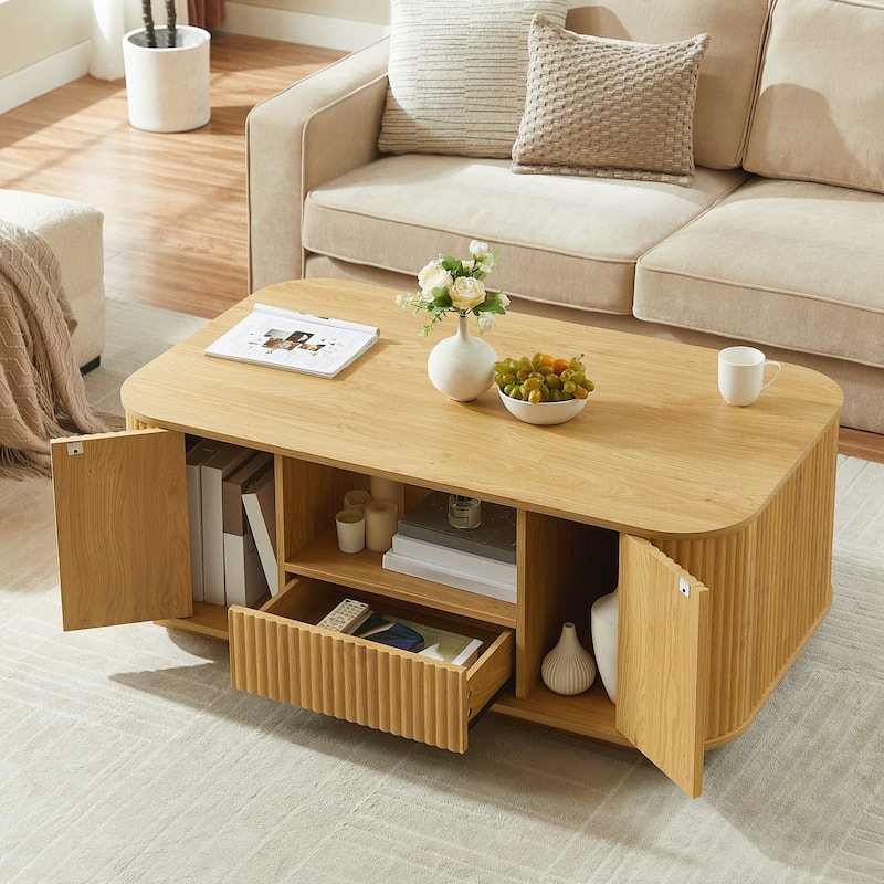 Coffee Table with Drawers and Storage Compartments