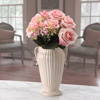 National Tree Company 18 in. Pink Rose Bundle