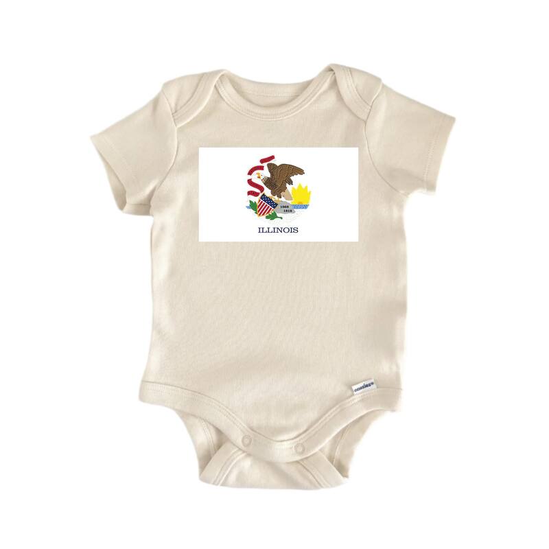 Illinois - Baby Boy Girl Clothes Infant Bodysuit Funny Cute - Natural - Newborn