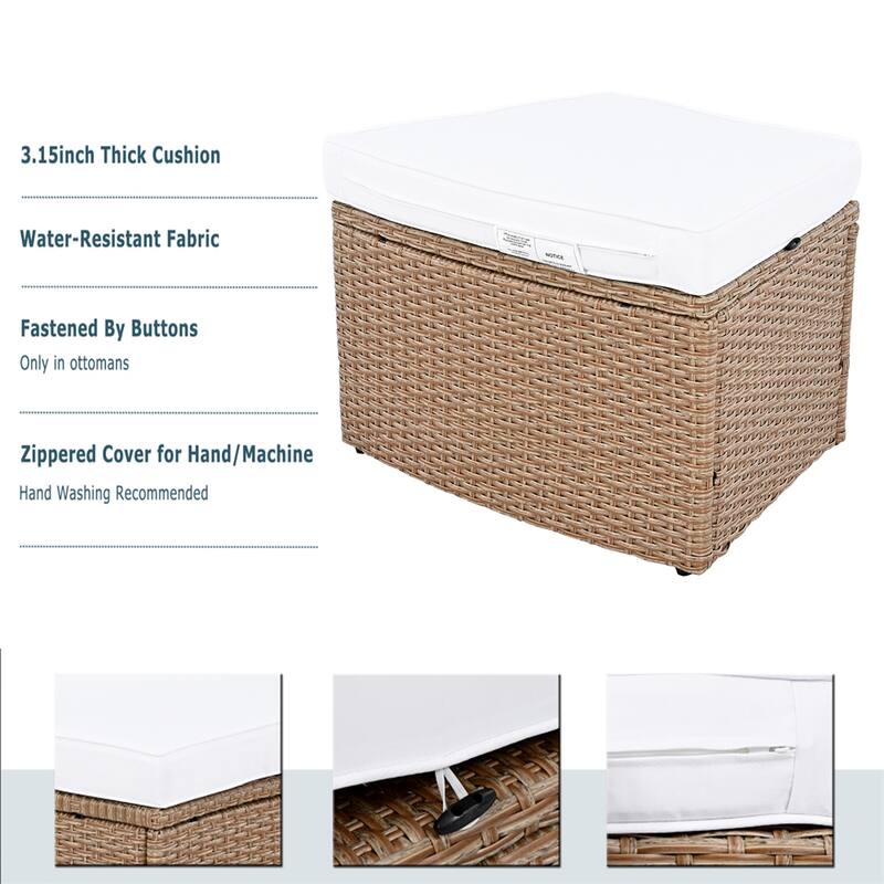 10-Piece Outdoor Sectional Half Round Patio Rattan Sofa Set,PE Wicker