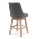 preview thumbnail 45 of 55, Boucle Polyester Upholstered Swivel Counter Stool - Foot Glides