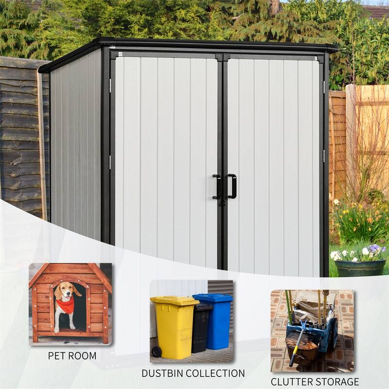 Outdoor Waterproof Plastic Storage Shed with Lockable Doors