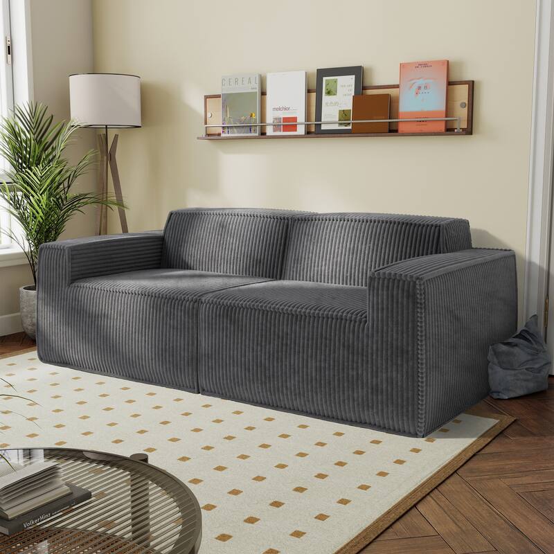 Furniture of America Navir Modern 5-Piece Chenille Foam Modular Sofa and Loveseat Set
