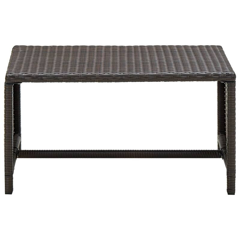 vidaXL Coffee Table Anthracite/Beige/Black/Brown 27.6"x15.7"x15" Poly Rattan