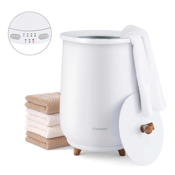 Bathroom Towel Warmer Bucket Timer w/ Fragrance Holder & Heating - White