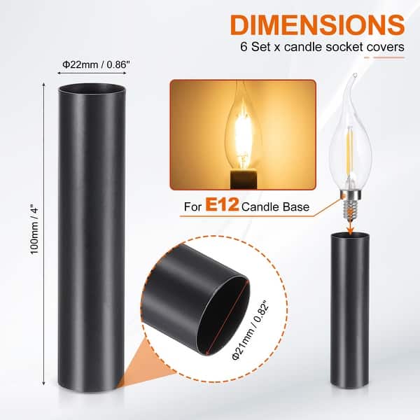 dimension image slide 74 of 102, Metal Chandelier Socket Sleeves Insulation Heat Shrinkable