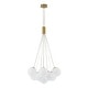 preview thumbnail 4 of 9, Glam 13-Light Opal Glossy Glass Cloud Bubble Cluster Chandelier - Brushed Brass - 19.7in
