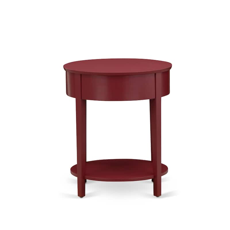 East West Furniture Mid Century Modern Nightstand with 1 Wood Drawer, Stable and Sturdy Constructed -(Finish Option)