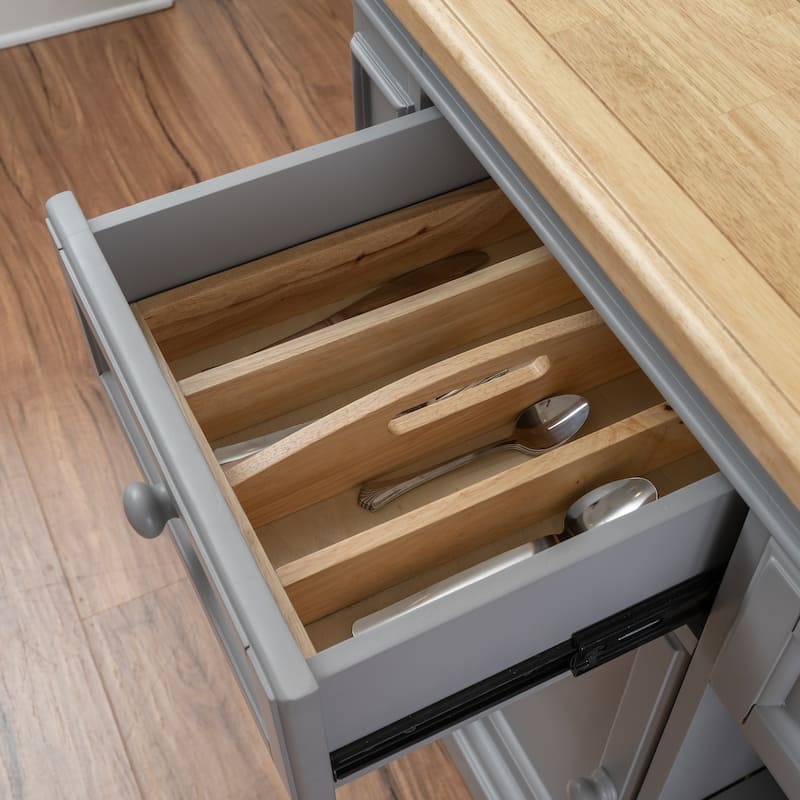 Posie Wooden Kitchen Island Set with Two Stools