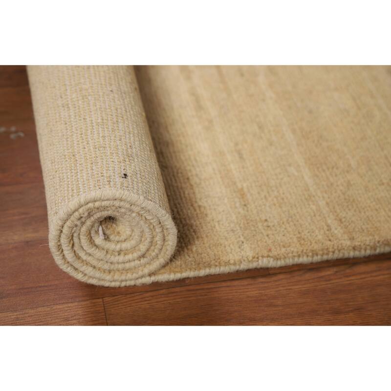 Striped Gabbeh Modern Runner Rug Hand-Knotted Wool Carpet - 2'10"x 9'6"
