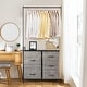 preview thumbnail 4 of 10, Costway 5 Drawer Fabric Dresser Hanger Metal Frame Wooden Top Storage
