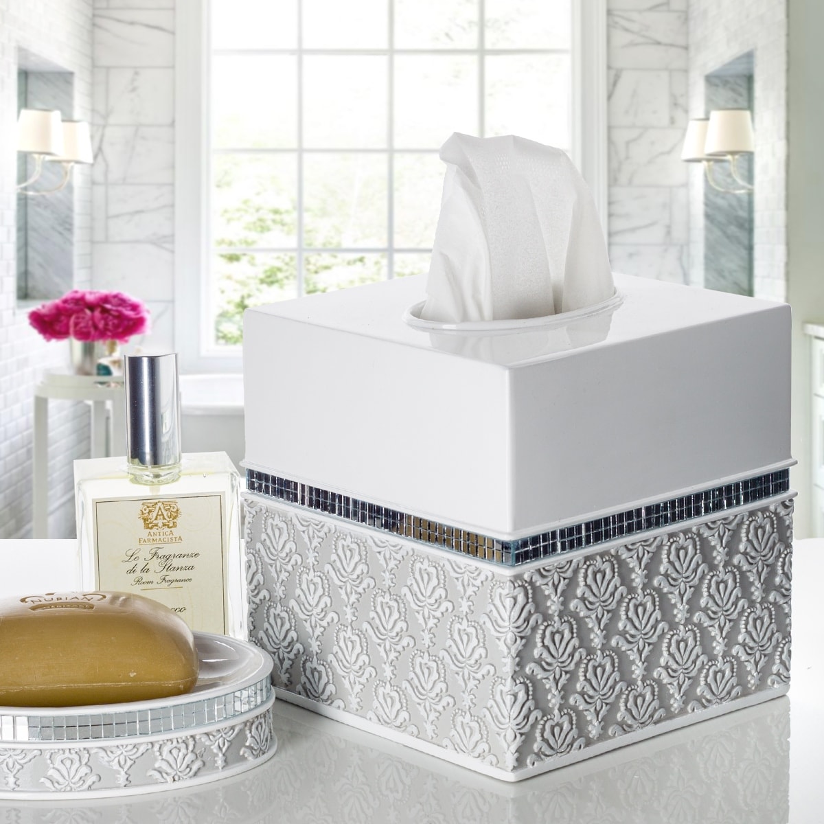Mirrored online kleenex holder