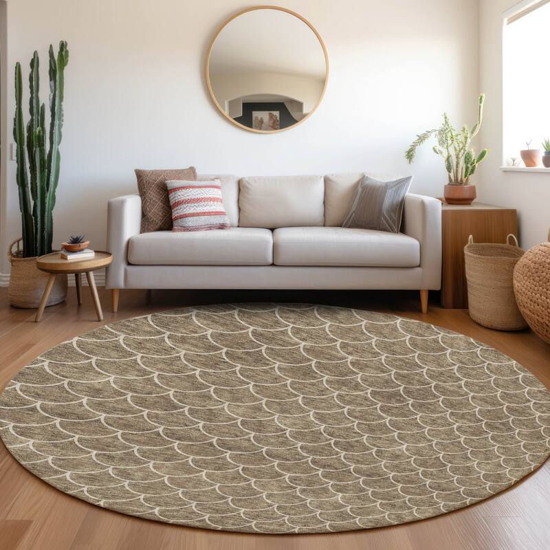 Machine Washable Indoor/ Outdoor Chantille Modern Geo Rug