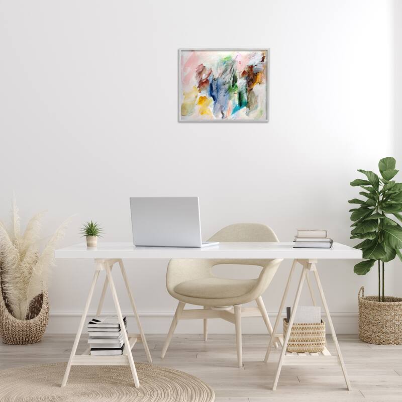 Stupell Earthy Pitter Patter Abstract Framed Giclee Art Design By Gemma Bardot