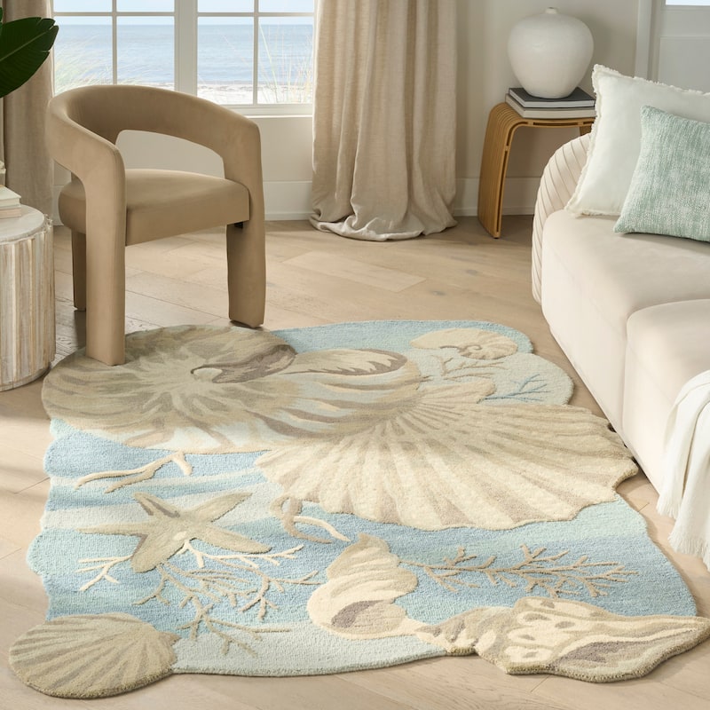Nourison Home Waterside Indoor only Blue Graphic Area Rug