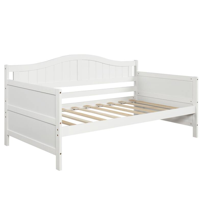 Twin Size Wooden Daybed with Pull-Out Drawers, No Box Spring Needed, White/Gray/Espresso