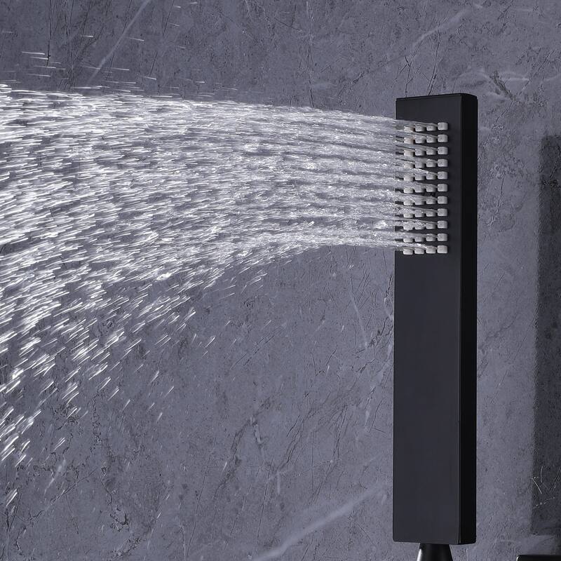 Thermostatic Shower System With Rough-in Valve Bathroom Shower Faucet With Hand Shower And Body Jet Rain 10 Inch Shower Head Set