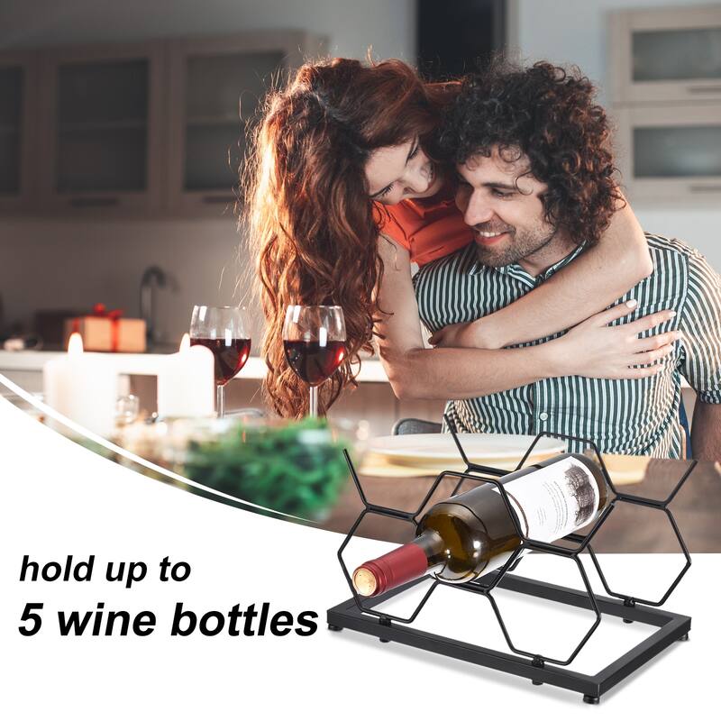 Countertop Wine Rack Wine Bottle Holder for Table Wine Cellar, Hexagon