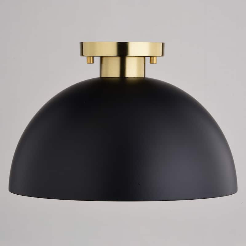 Devon 12.75-in W LED Compatible Mid-Century Modern Semi Flush Mount Ceiling Light